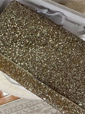Jimmy Choo Gold Glitter Accent Tray
